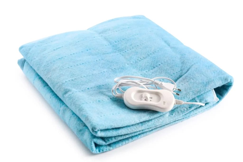 Blaue Heizdecke mit Temperaturregler — ELF-Strahlung der Heizdecke transformiert durch den Penta Power Gold Tag