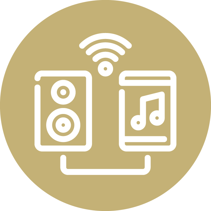 Straling draadloze muziekinstallatie op wifi
