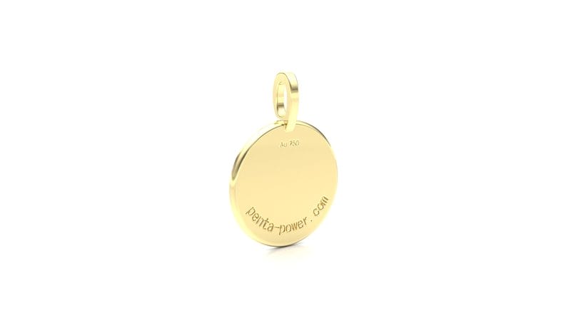 Penta Power Jewel Pendant Gelbgold-Rückseite mit Feingehaltsmarke Au 750