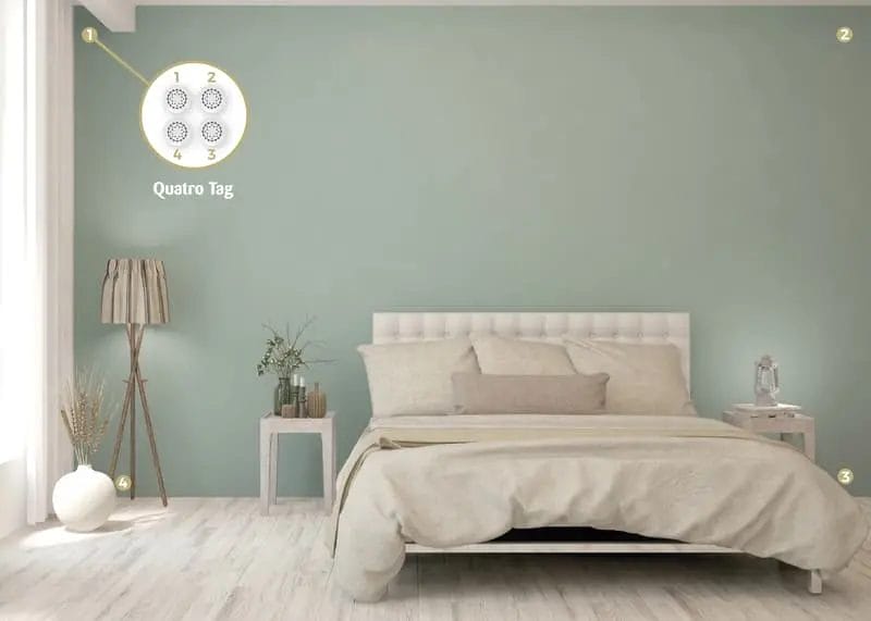 Penta Power Quatro Tag op gemeenschappelijke muur om straling van buren te neutraliseren