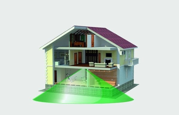 Placement Penta Power Home Tag against ground floor ceiling